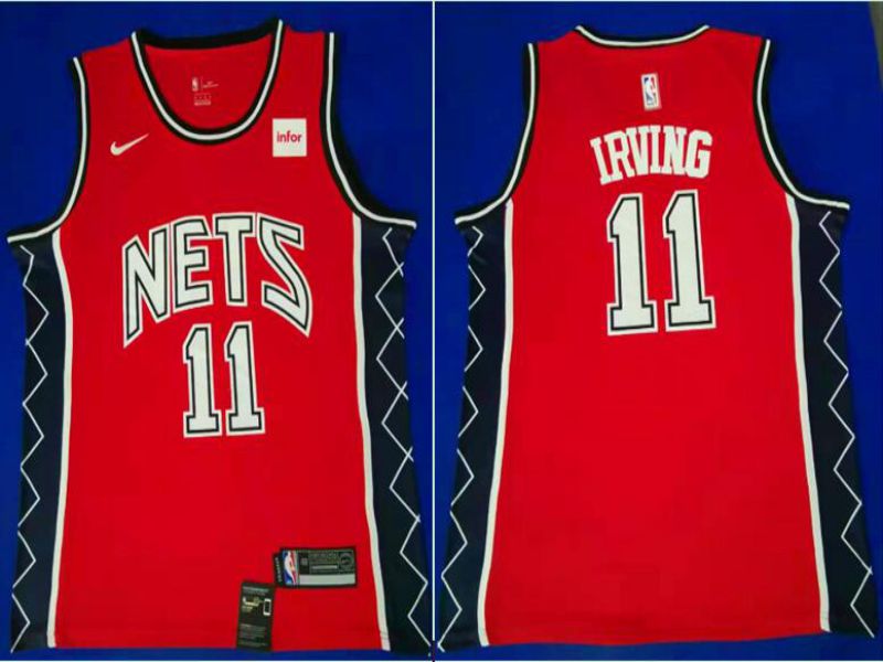 Men Brooklyn Nets #11 Irving Red City Edition Game Nike NBA Jerseys->brooklyn nets->NBA Jersey